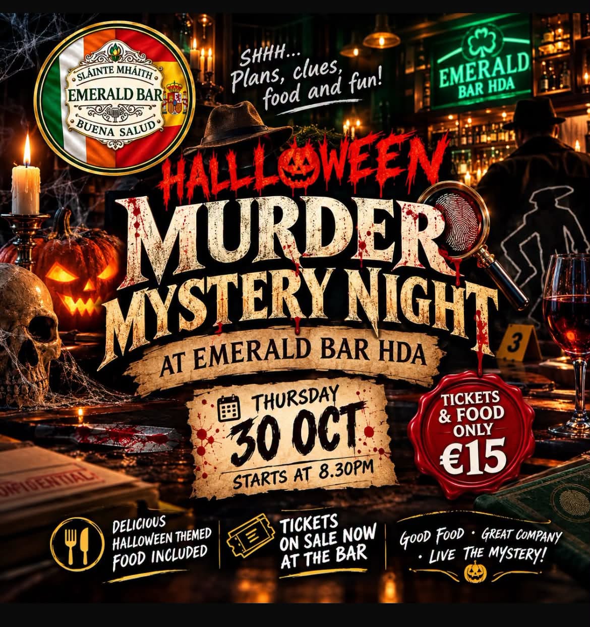 Noche de Misterio de Asesinato de Halloween
