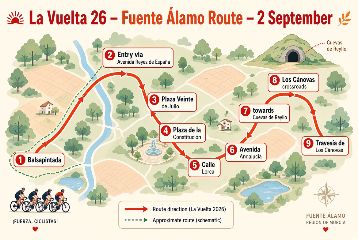 La Vuelta 2026 passing through Fuente Álamo