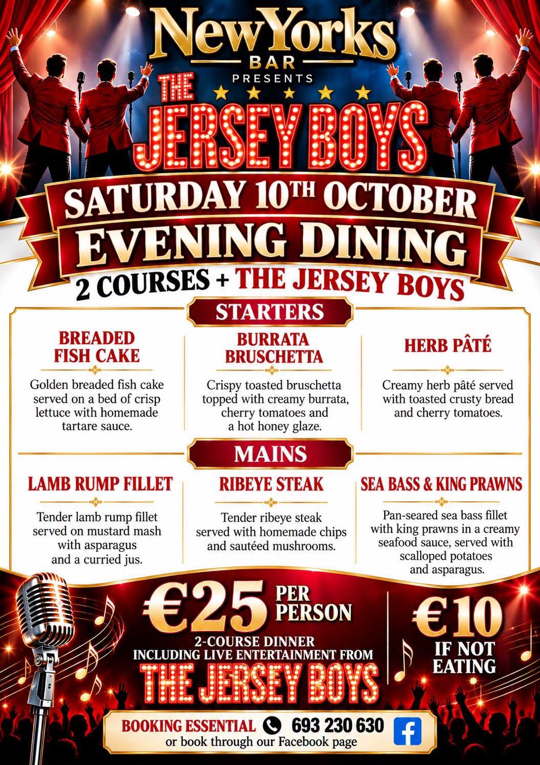 Cena con The Jersey Boys